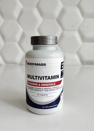 Вітамінно мінеральний комплекс bodymass nutrition multivitamin vitamins and minerals 60 таблеток акція розпродаж знижка