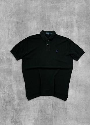 Поло polo ralph lauren оригінал чорне футболка теніска ральф лорен з фіолетовим логотипом