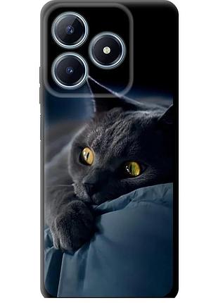 Чехол tpu на телефон realme narzo n63 дымчатый кот "825b-3852-58250"