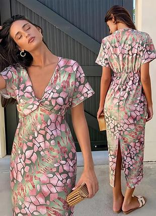 🥰 довга сукня в абстрактний принт shein 2xl