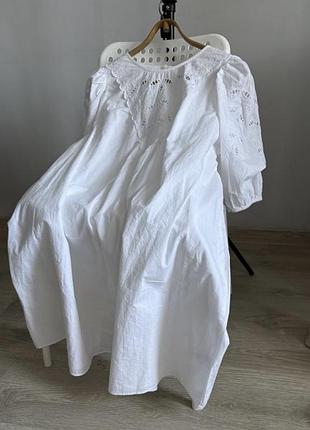 H&m біла сукня плаття з вишивкою белое платье с вышивкой