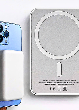 Магнітний бездротовий павербанк 10000mah magsafe 22.5w / ультратонкий power bank type-c pd 20w