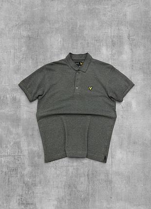 Поло lyle scott оригінал сіре базова футболка теніска лайл скотт з жовтим орлом