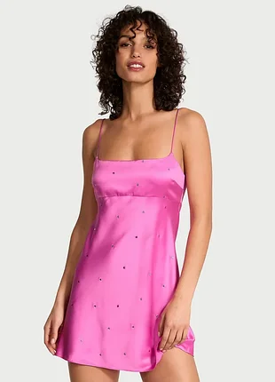 Пеньюар glazed satin dew drop heart slip dress peony