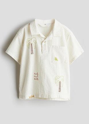 Сорочка h&m кремова тканина жатка 116, 134