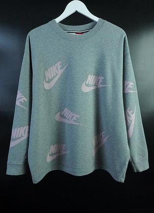 Жіночий світшот | оригінал | nike w nsw crew futura toss grey/pink xl