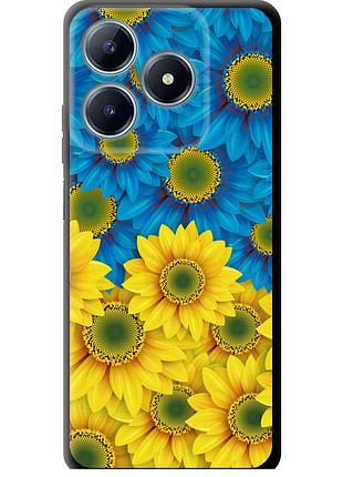 Чехол tpu патриотический на телефон realme c63 4g жёлто-голубые цветы "1048b-3745-58250"