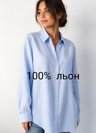 Лляна подовжена сорочка р-р xl.