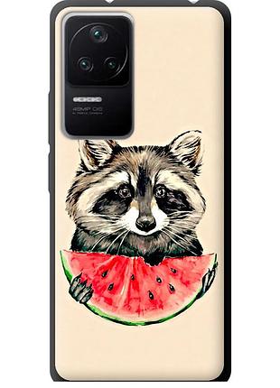 Чехол tpu на телефон xiaomi redmi k40s енотик с арбузом "4605b-2582-58250"