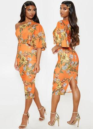 Розпродаж сукня prettylittlething міді на одне плече