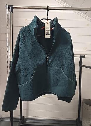 Женская флисовая кофта merrell sherpa full zip темно зеленого цвета.