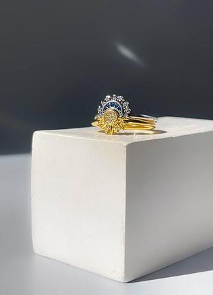 Каблучка pandora «блискучий блакитний місяць»