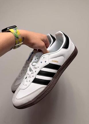 Уцінка кросівки/кеди adidas samba og vegan low white black