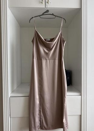 Платье сарафан женской сатиновый на тонких бретельках zara mango vovk stimm vloria cher 17 papaya one by one gepur h&m stradivarius