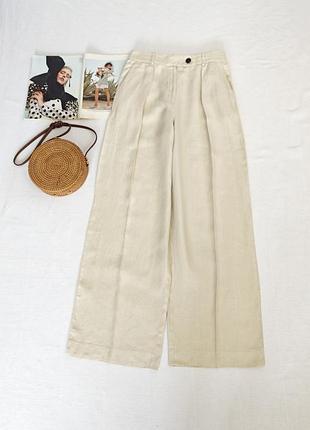 Широкие льняные брюки massimo dutti
