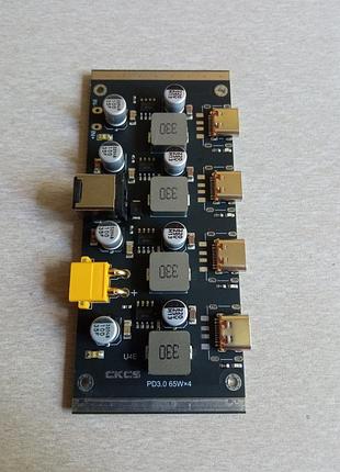 Плата швидкої зарядки pd 65w с 4 type-c dc dc qc powerbank 5, 9, 12v модуль