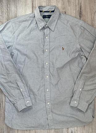 Оксфордська сорочка ralph lauren, розмір l (сірий меланж / oxford shirt)