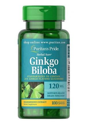 Ginkgo biloba standardized extract 120mg - 100caps (повреждена банка)