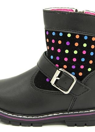 Черевики для дівчинки clibee чорний (h128 black (22 (14,5))