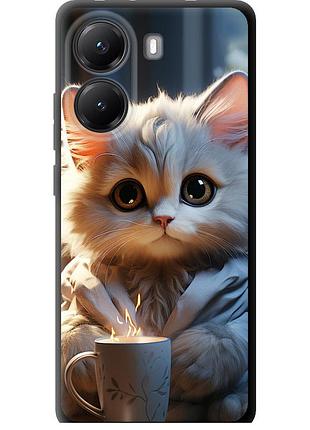 Чехол tpu на телефон xiaomi poco x7 pro white cat "5646b-3907-58250"