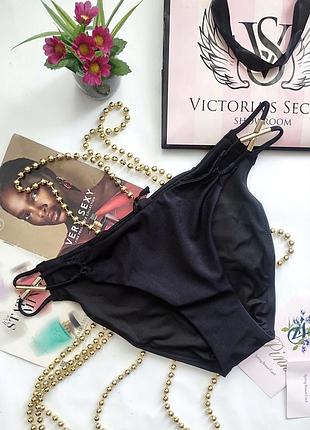 Черные базовые плавки victoria's secret m 38 с шиммером