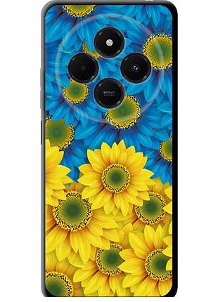 Чехол tpu патриотический на телефон xiaomi poco m7 жёлто-голубые цветы "1048b-4141-58250"