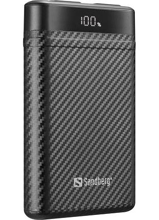 Повербанк sandberg survivor nano powerbank 10000 mah 20w black (421-32)