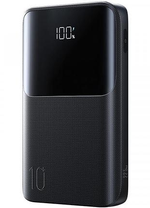 Повербанк joyroom jr-qp191 10000 mah 22.5w pd qc 3.0 usb type-c in/out 2xusb-a black