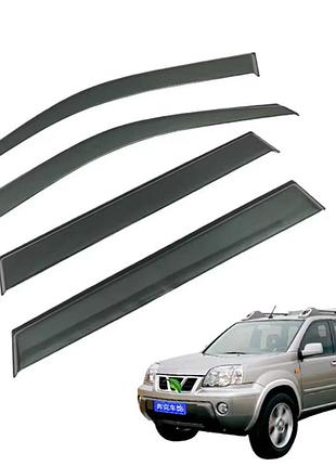 Д/в nissan x-trail i t30 2001-2007 нерж. з хром полоскою (hawk)
