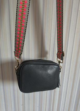 Стильная женская кожаная сумка кросс боди  genuine leather, made in italy.