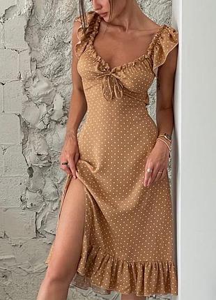 Распродажа платье prettylittlething миди горох