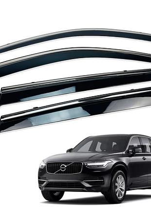 Д/в volvo xc90 2015+ (на скотче) нерж. з хром полоскою (hawk)