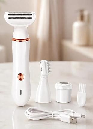 Епілятор hair clipper an xl-1961 / жіночий акумуляторний епілятор зі змінними насадками
