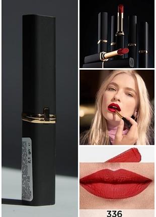 🌶️ матова темна червона помада лореаль l'oreal loreal color riche intense volume matte 336 rouge avant-garde