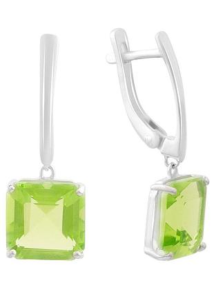 Серебряные серьги proba с хризолітом 8.505ct (60002463)