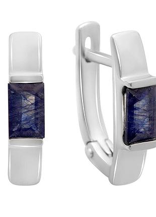 Серебряные серьги proba с натуральным сапфиром 1.559ct (2213475)