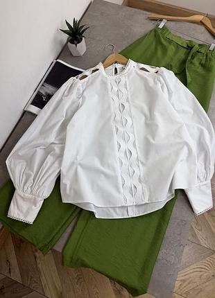 Рубашка с объемными рукавами