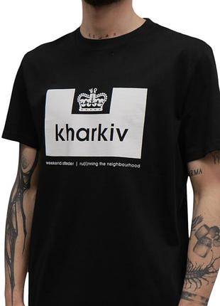 Мужская футболка weekend offender kharkiv logo черная унисекс викенд офендер