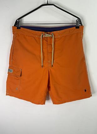 Polo ralph lauren mens orange swim trunks nylon shorts m size