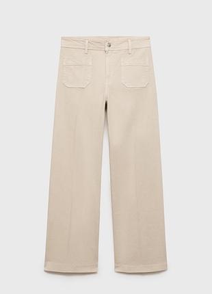 Джинси mango wide leg молочні