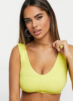 Яскравий неоновий топ верх від купальника жатка asos