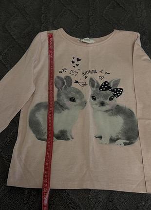 Коіта ніжно рожева з зайчиками на ріст 134-140 h&m