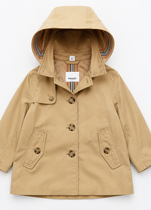 Burberry детский тренч с капюшоном бежевый оригинал