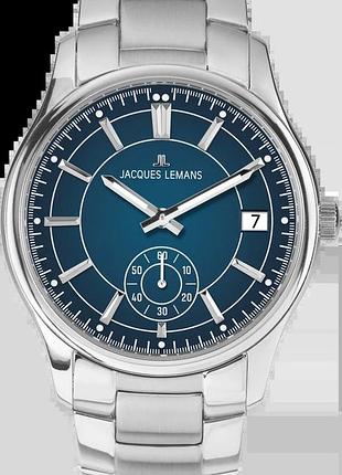 Часы мужские jacques lemans derby 1-2197g стальной корпус wr 100 м синий циферблат