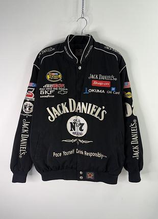 Vintage chevrolet nascar jack daniels jh design bomber jacket l size