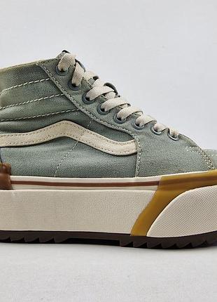 Женские кеды vans sk8-hi tapered stacked в цвете green milieu