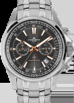 Годинник чоловічий jacques lemans liverpool 1-2117ze сталевий корпус wr 200 м сірий циферблат
