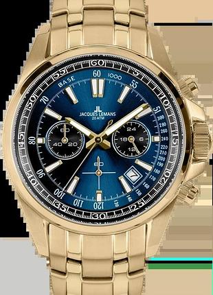Годинник чоловічий jacques lemans liverpool 1-2117zi сталевий корпус wr 200 м синій циферблат