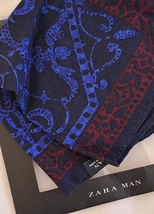 Платок zara новая 100% шерсть, в пиджак, карман. размер 26 на 26 см.
