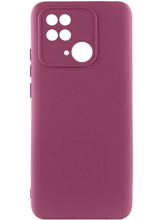 Чохол silicone cover lakshmi full camera (aaa) для xiaomi redmi 10c бордовий / plum